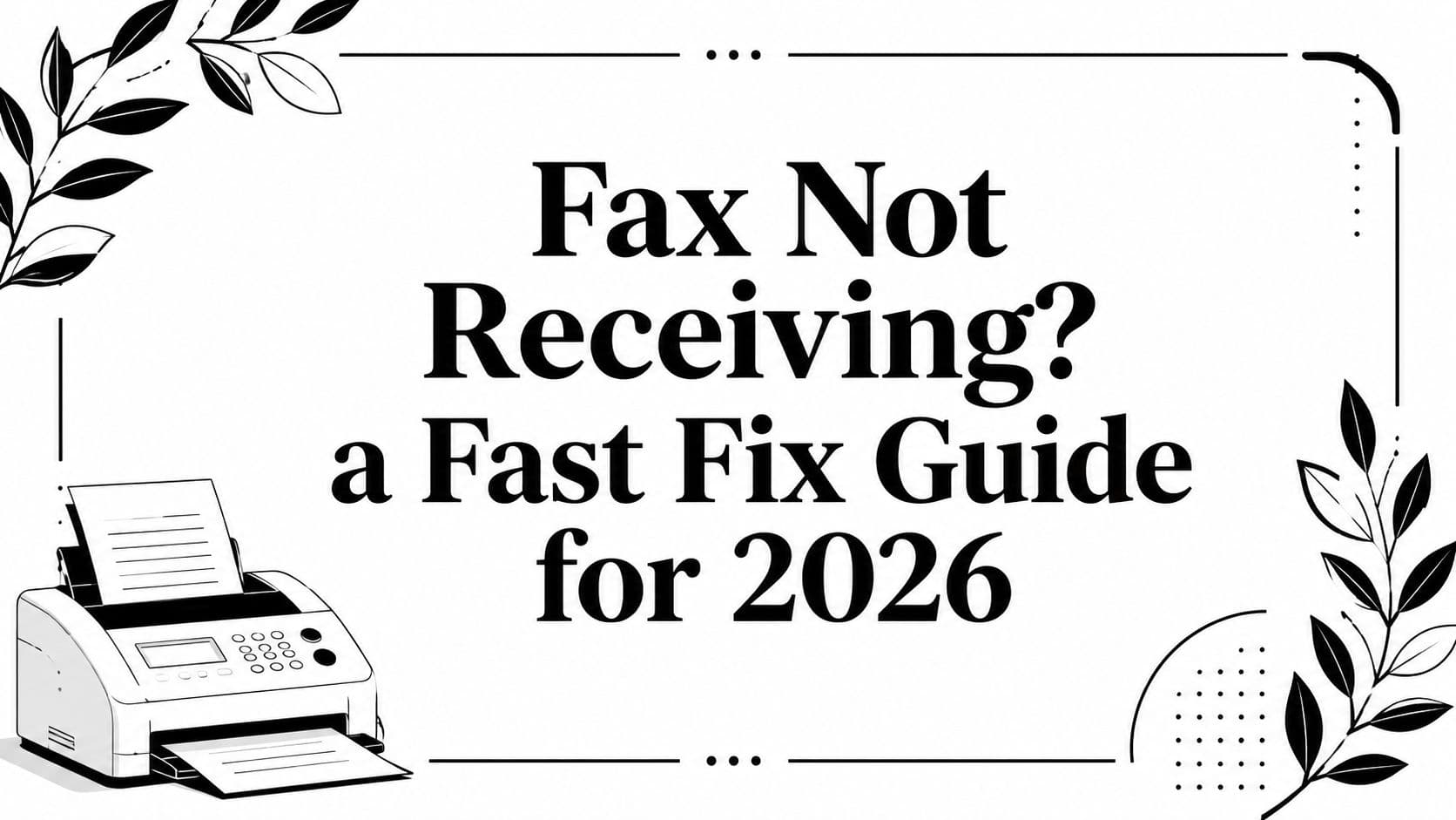 Fax Not Receiving? a Fast Fix Guide for 2026